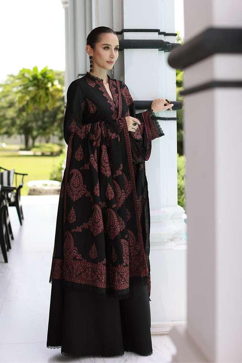 Bareez’e-Heavy Embroidered Lawn Unstitched 3PC Suit with Full Embroidered Bamber Chiffon Dupatta