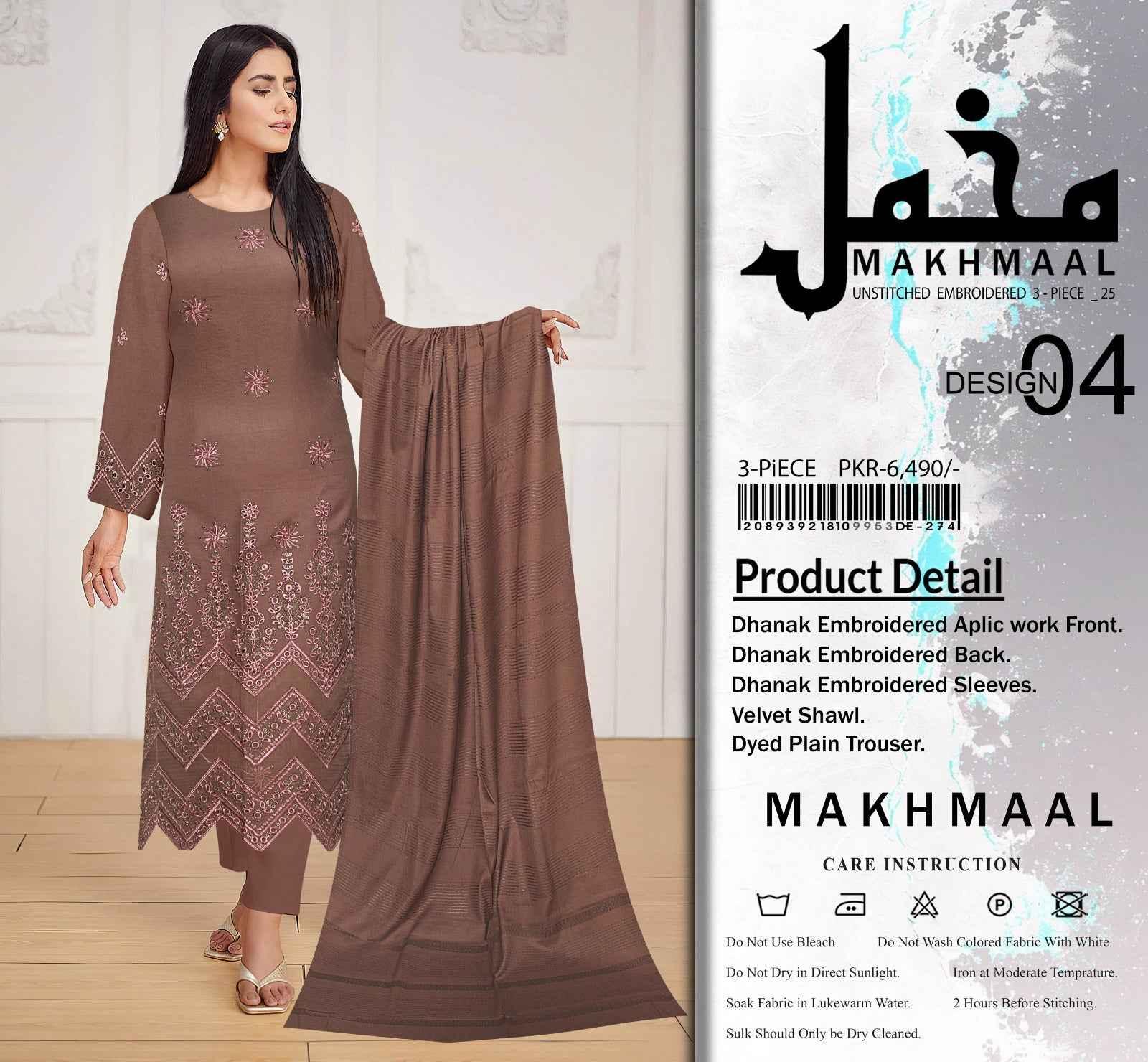 Makhmal | Luxury Embroidered | Dhanak - ZNH Textile 