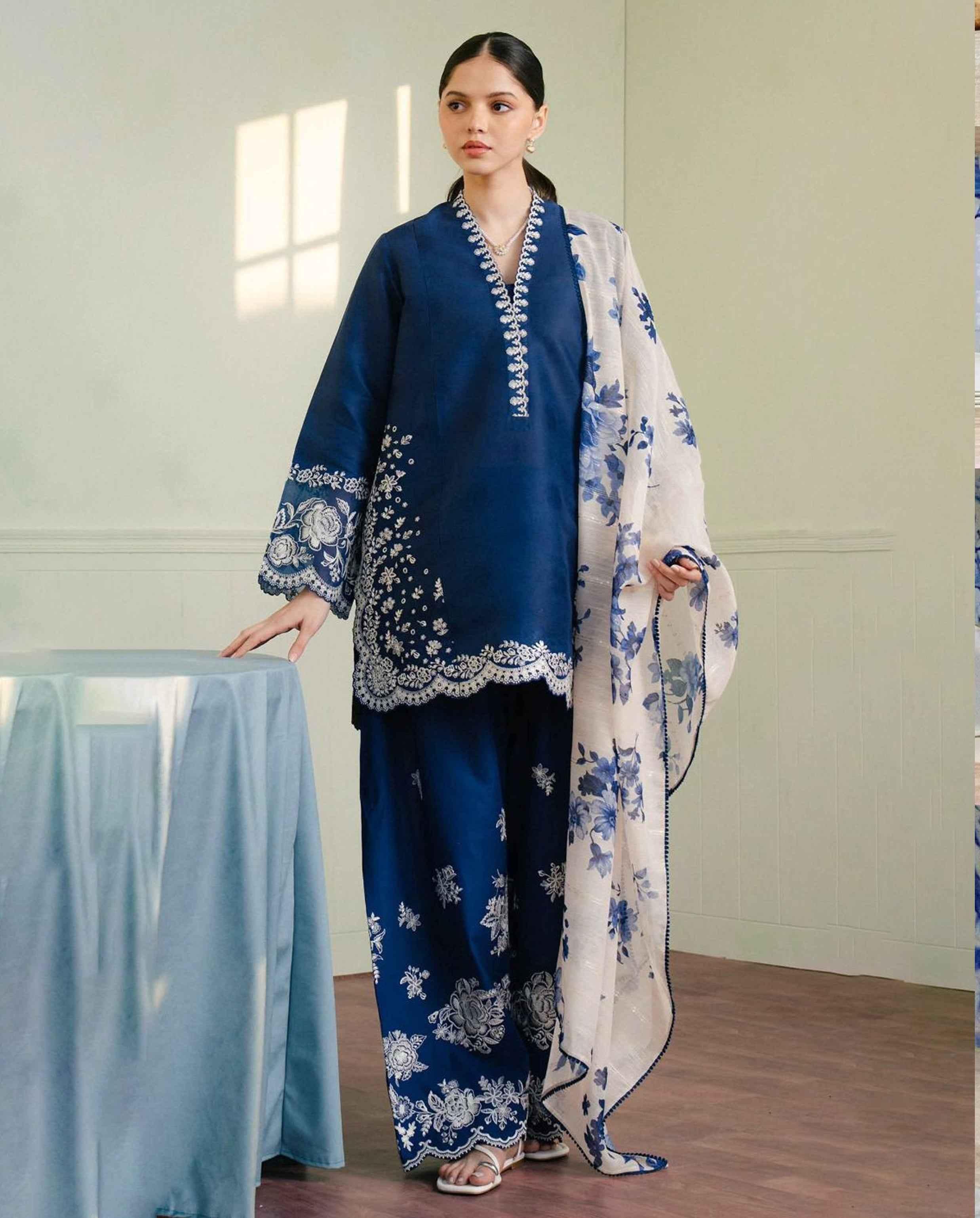 Coco by zara shahjahan | Luxury Embroiderd | Dhanak - ZNH Textile 
