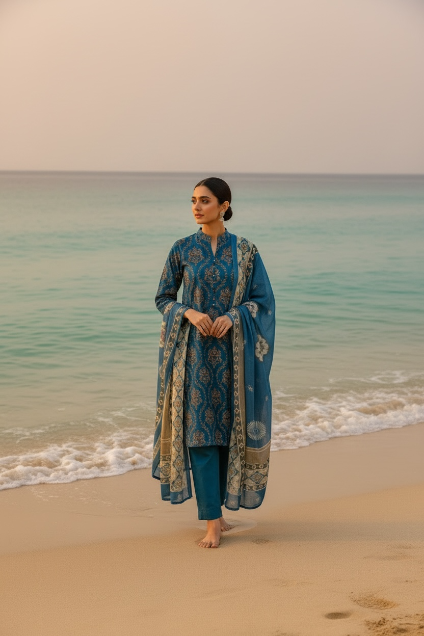Bareez’e 3PC Embroidered Lawn Suit