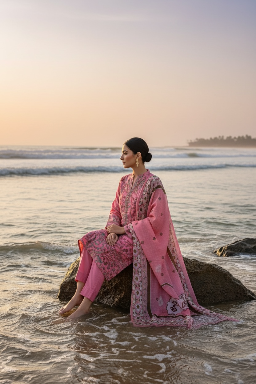 Bareez’e 3PC Embroidered Lawn Suit