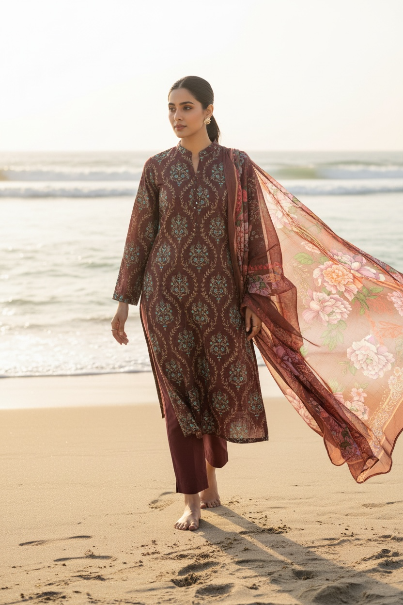 Bareez’e 3PC Embroidered Lawn Suit