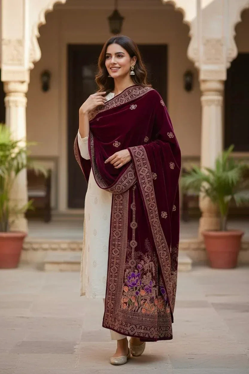 Bareeze Luxury Velvet Shawl Test - ZNH Textile 