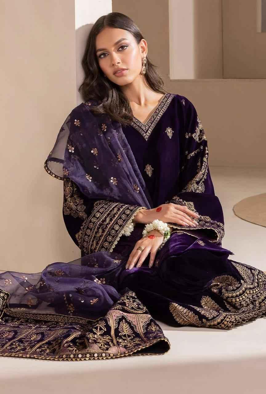 Luxury | Velvet | Embroidered | 3 pcs - ZNH Textile 