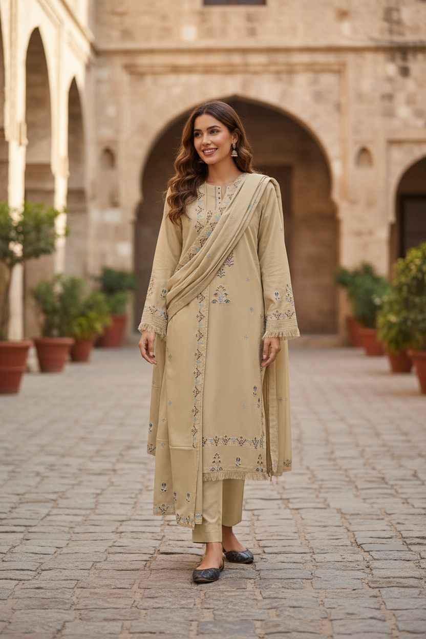 Bareeze | Embroidered | 3pc | Dhanak - ZNH Textile 