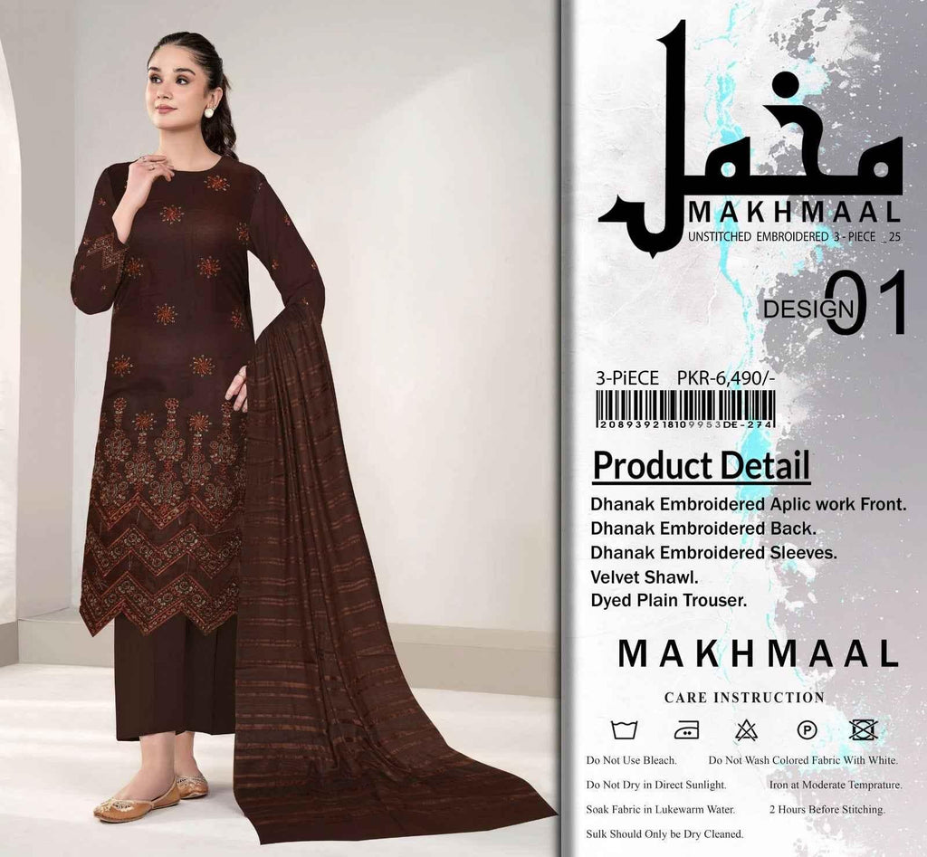 Makhmal | Luxury Embroidered | Dhanak - ZNH Textile 