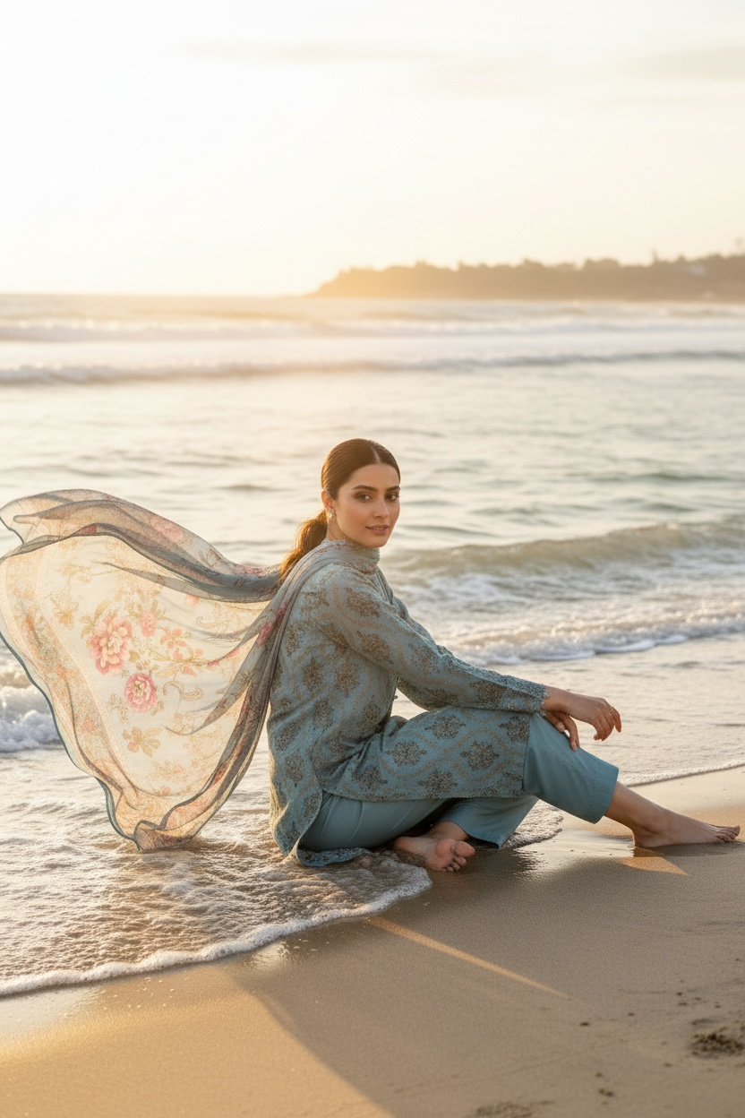 Bareez’e 3PC Embroidered Lawn Suit