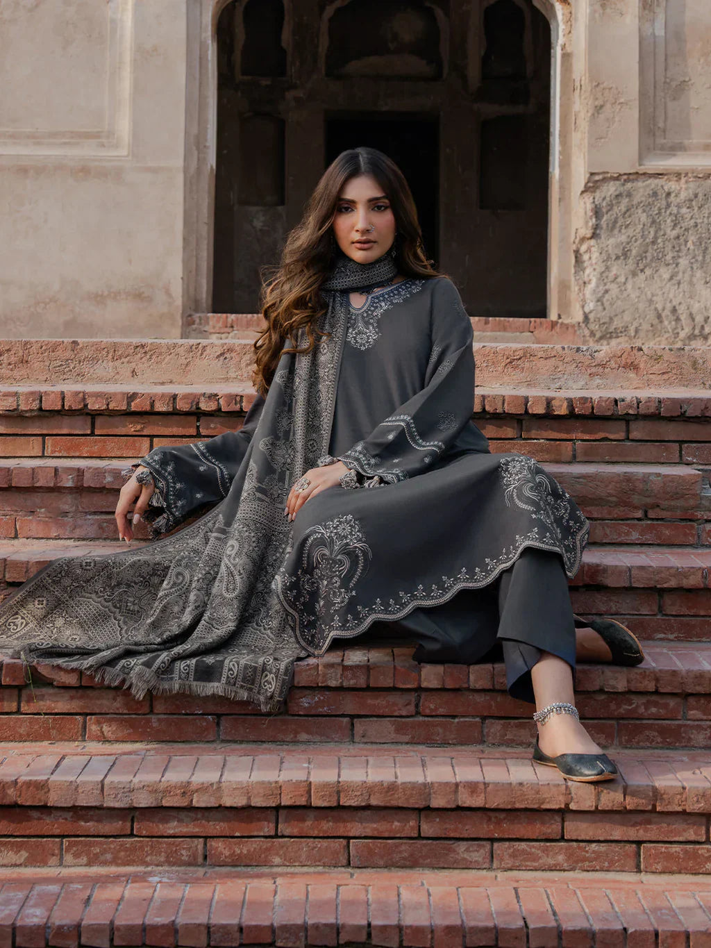 Izel-Embroidered Lawn 3PC with Digital Printed Dupatta