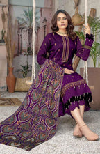 Bareeze Unstitched | Luxury Dhanak Embroidered 3PC | Laser Cut Shawl - ZNH Textile 