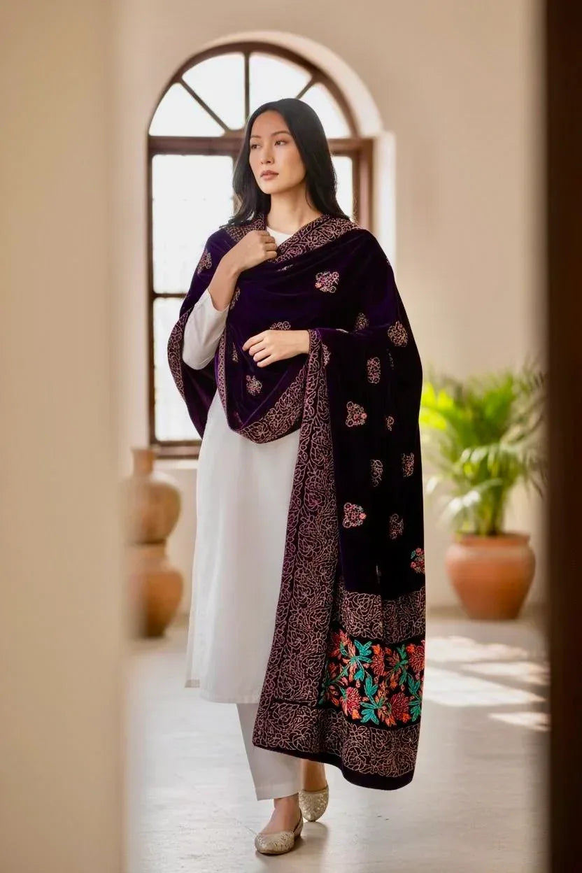 Bareeze Luxury Velvet Shawl Test - ZNH Textile 