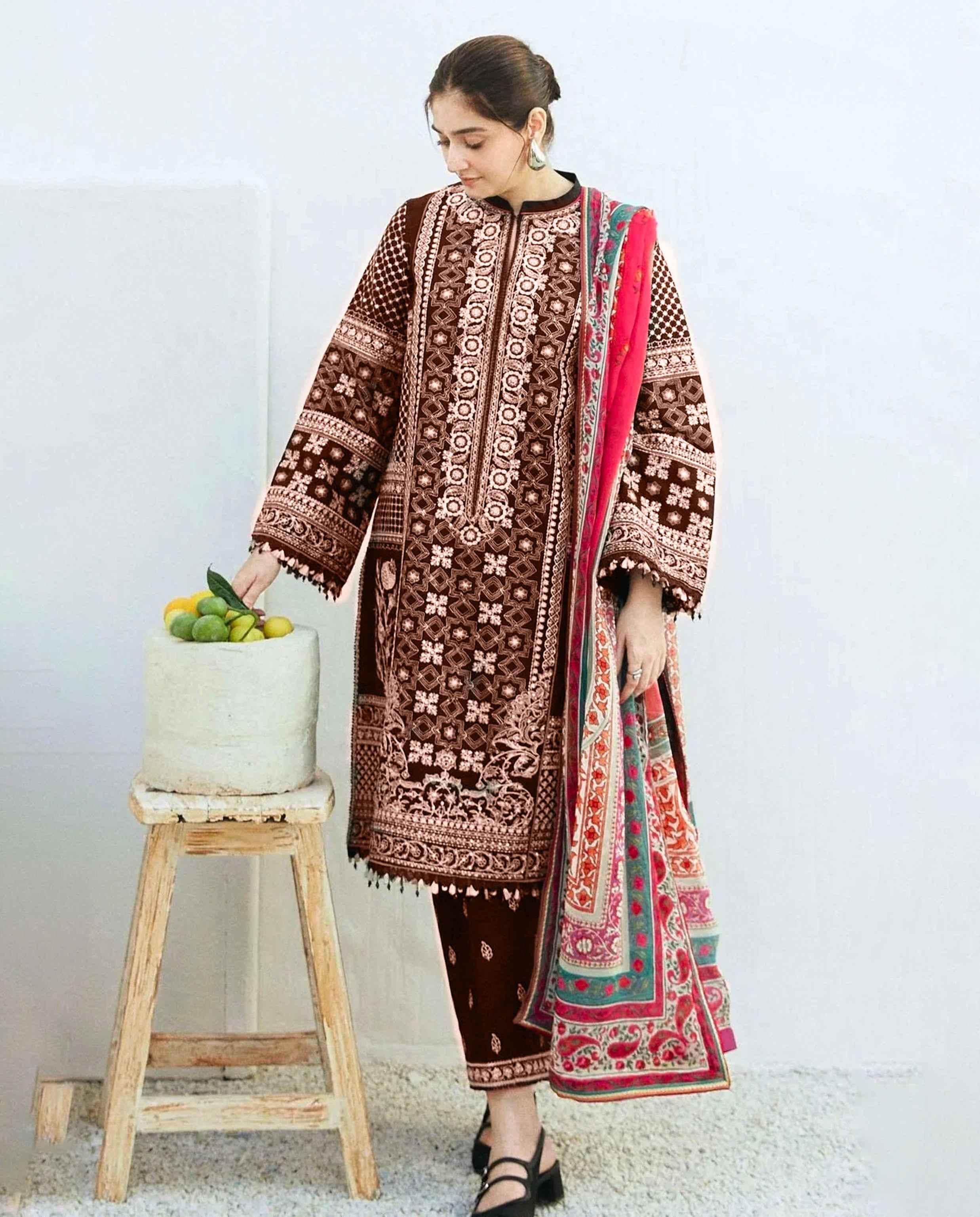 Coco by Zara Shahjahan | Luxury embroiderd | Dhanak - ZNH Textile 