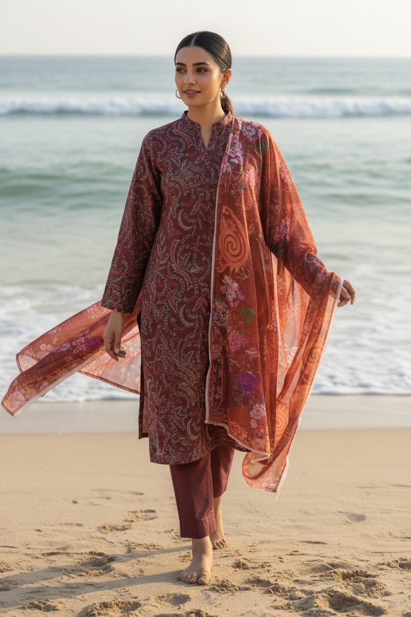 Bareez’e 3PC Embroidered Lawn Suit