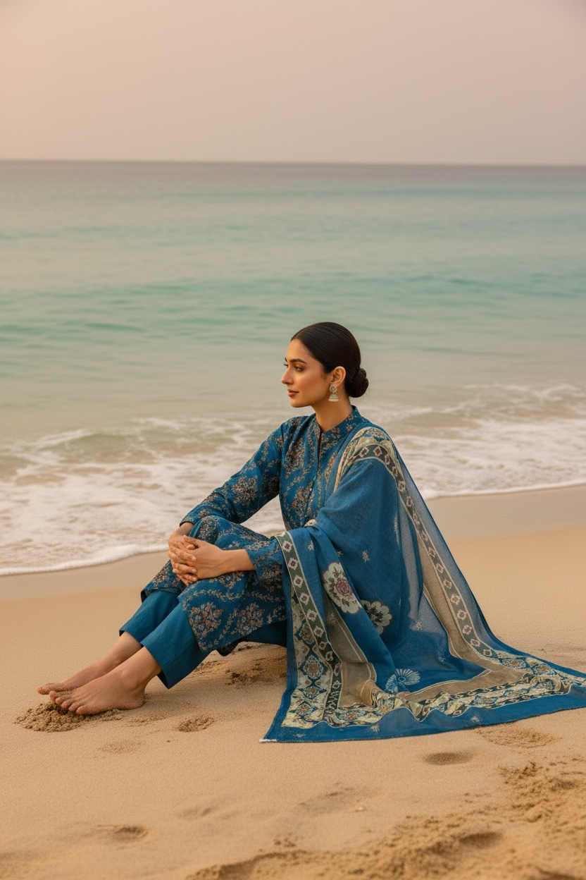 Bareez’e 3PC Embroidered Lawn Suit