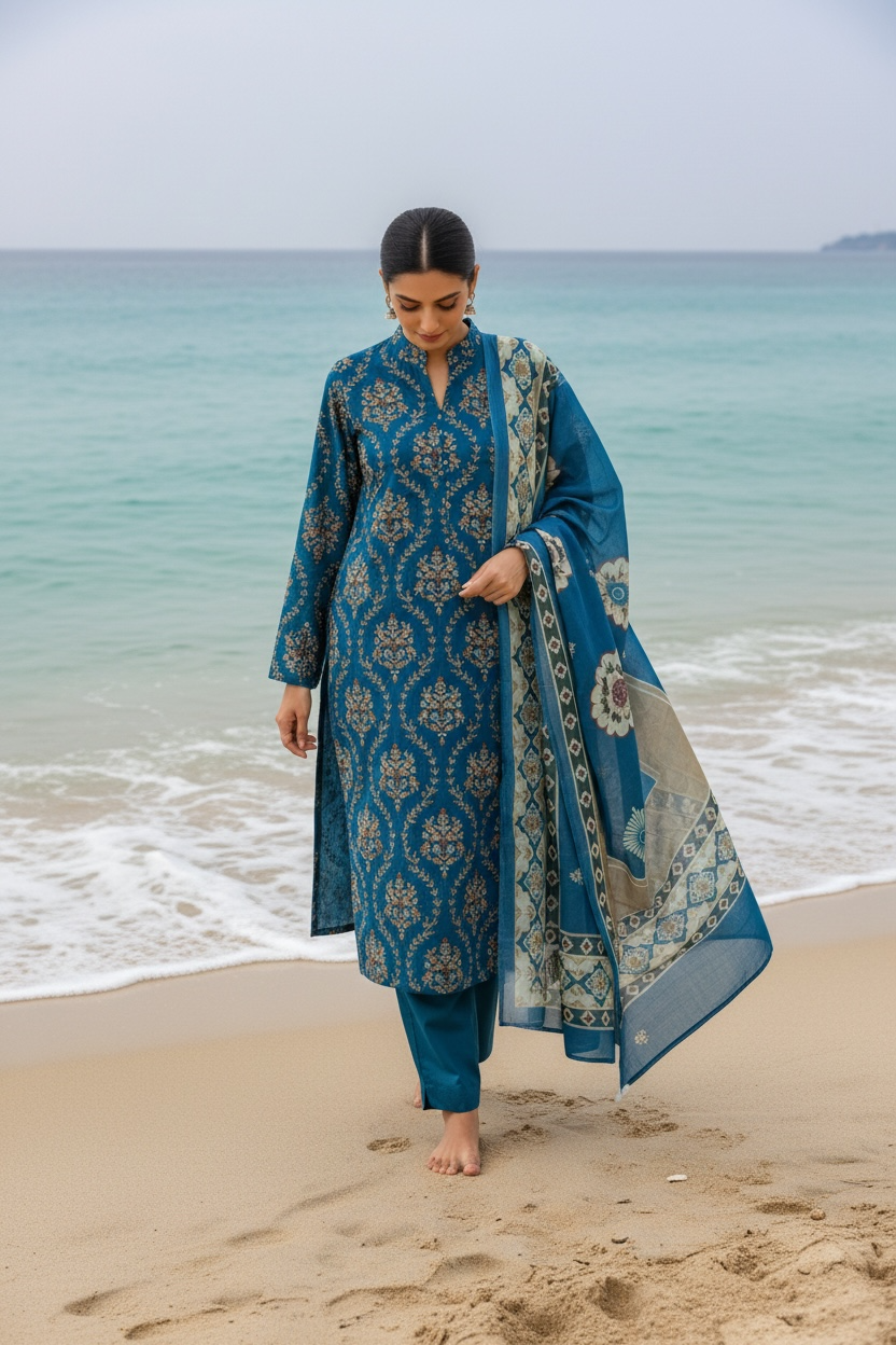 Bareez’e 3PC Embroidered Lawn Suit