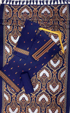 Bareeze Unstitched | Luxury Dhanak Embroidered 3PC | Laser Cut Shawl - ZNH Textile 