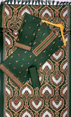 Bareeze Unstitched | Luxury Dhanak Embroidered 3PC | Laser Cut Shawl - ZNH Textile 