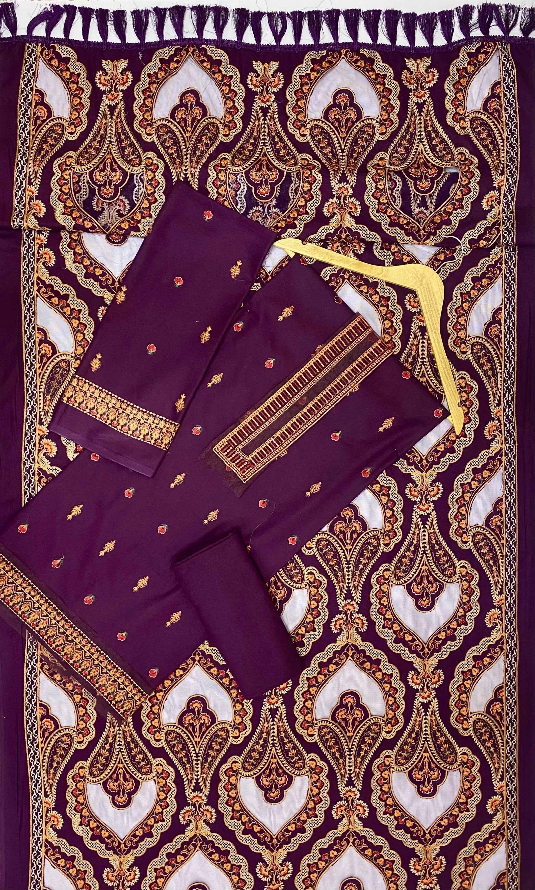 Bareeze Unstitched | Luxury Dhanak Embroidered 3PC | Laser Cut Shawl - ZNH Textile 
