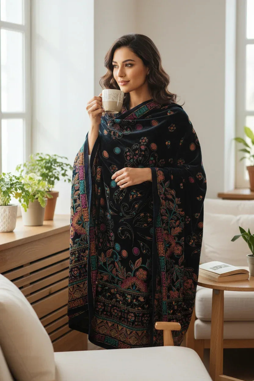 Bareeze Luxury Velvet Shawl Test - ZNH Textile 