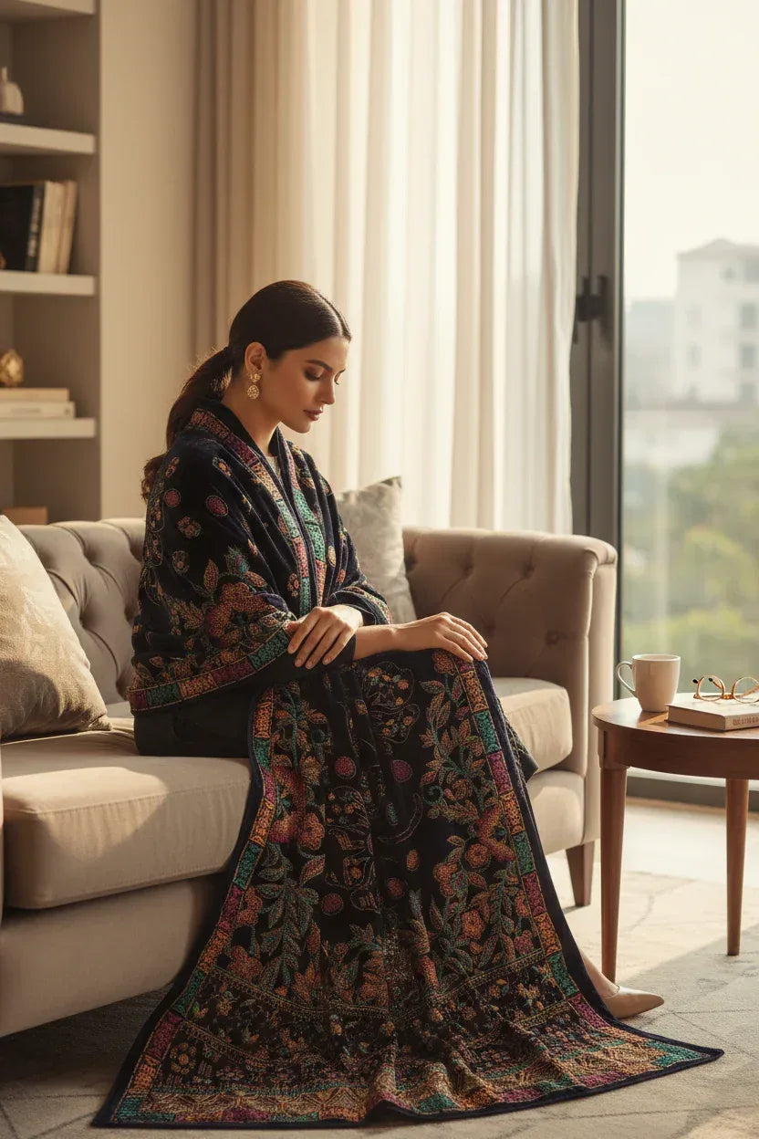 Bareeze Luxury Velvet Shawl Test - ZNH Textile 