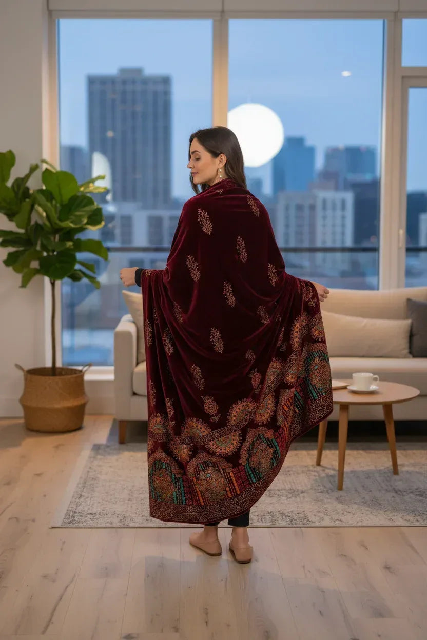 Bareeze Luxury Velvet Shawl Test - ZNH Textile 