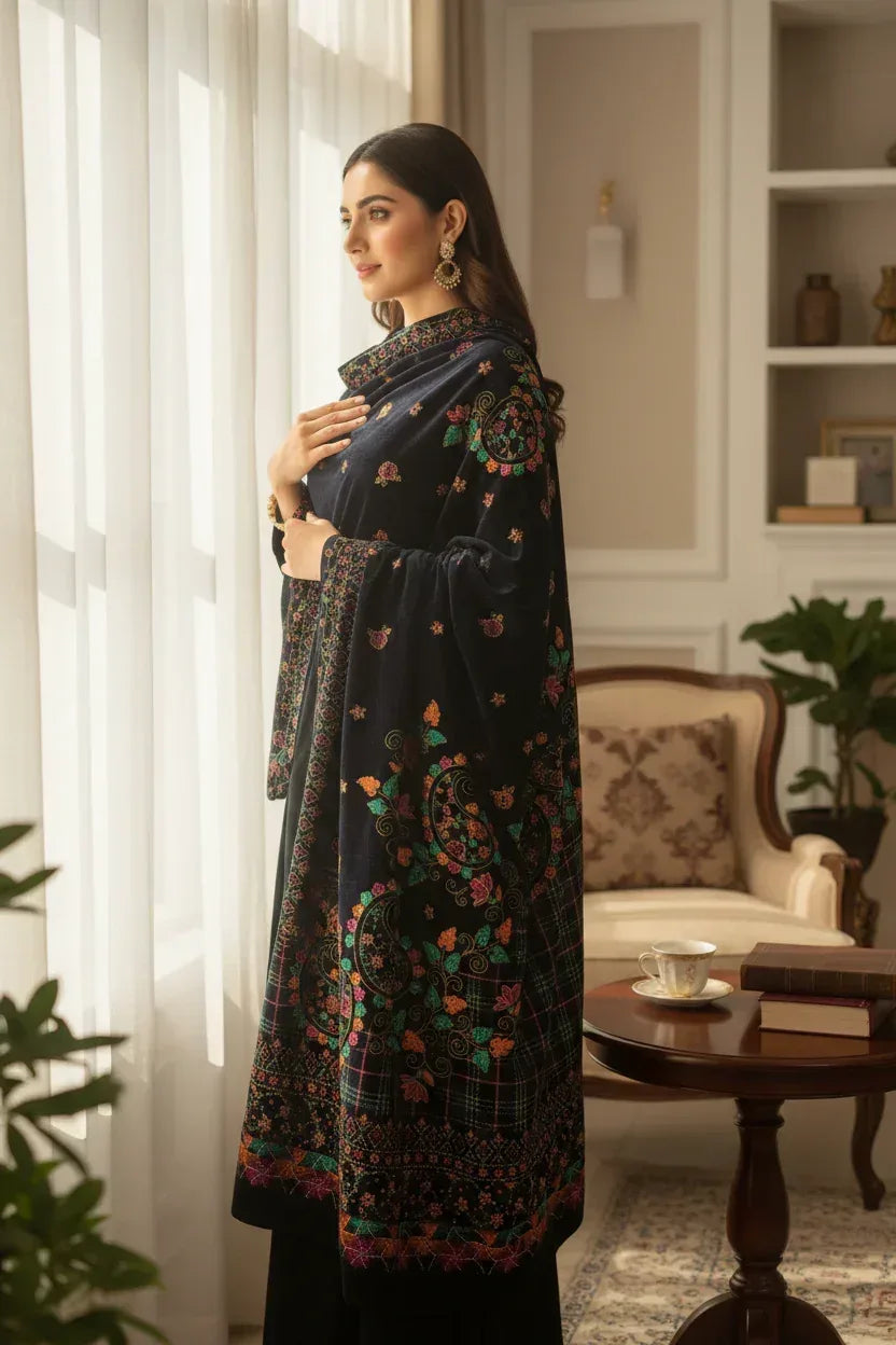 Bareeze Luxury Velvet Shawl Test - ZNH Textile 