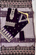 Luxury | Velvet | Embroidered | 3 pcs - ZNH Textile 