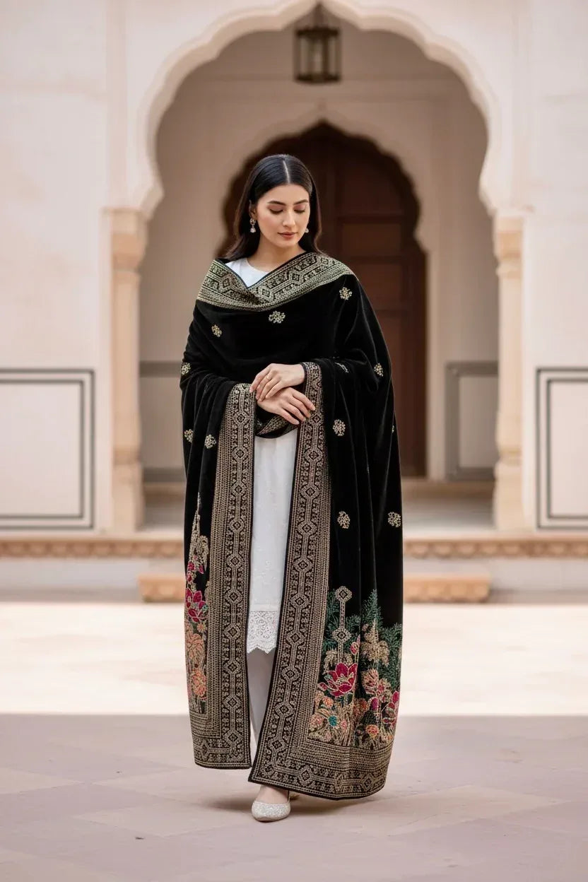 Bareeze Luxury Velvet Shawl Test - ZNH Textile 