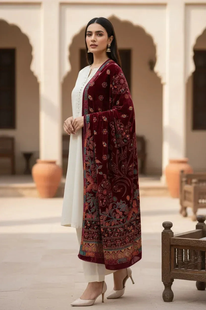 Bareeze Luxury Velvet Shawl Test - ZNH Textile 