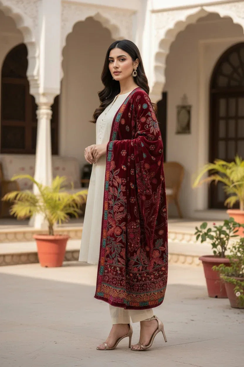 Bareeze Luxury Velvet Shawl Test - ZNH Textile 