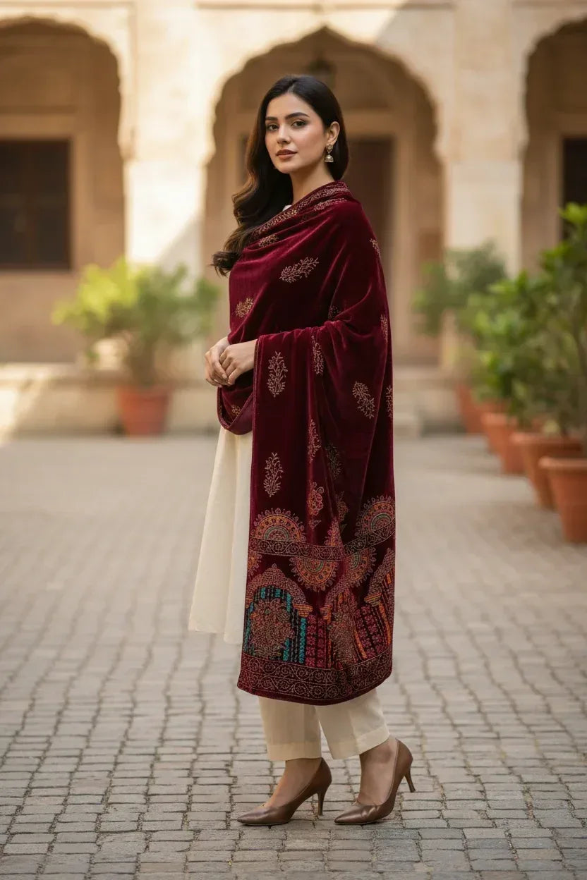 Bareeze Luxury Velvet Shawl Test - ZNH Textile 