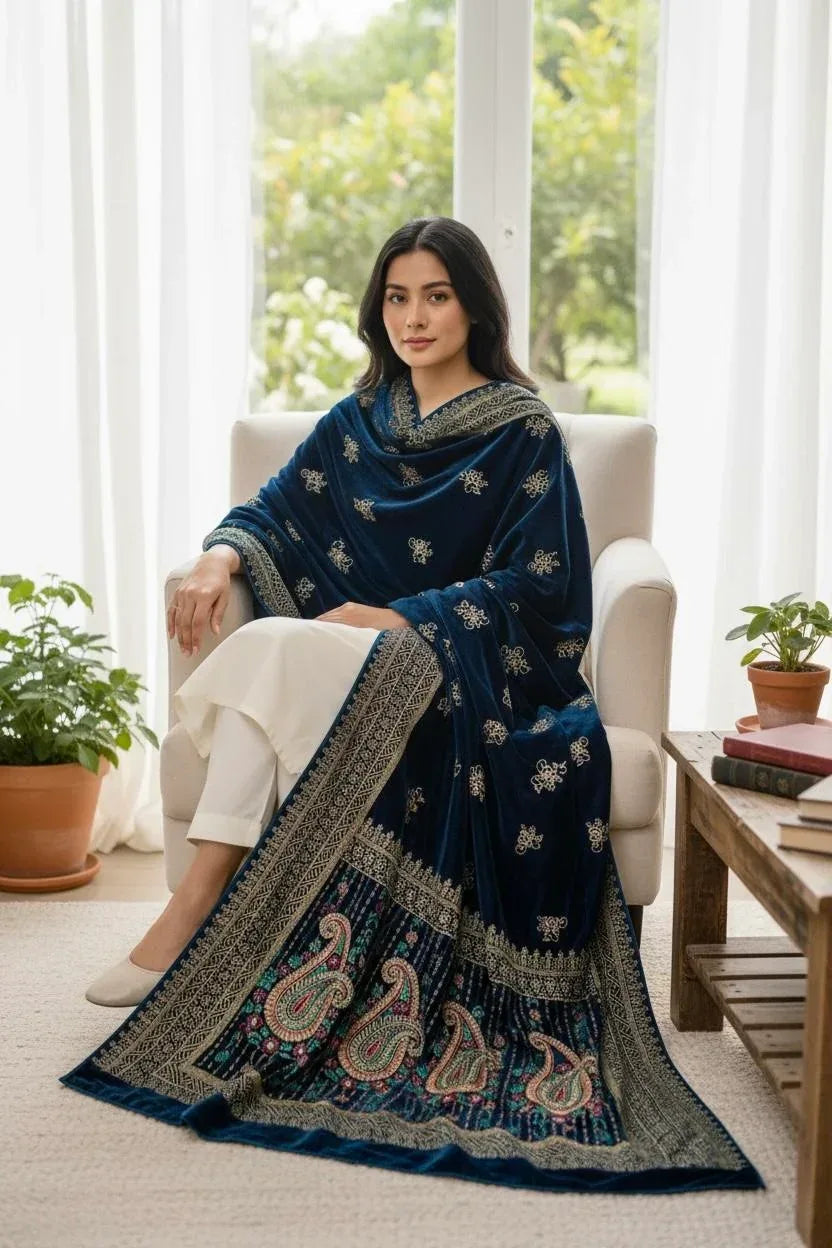 Bareeze Luxury Velvet Shawl Test - ZNH Textile 